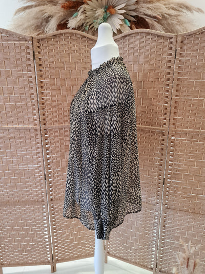 Second Female Black/Beige V Blouse XL