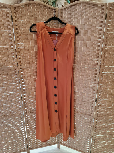 Veronica Maine Mustard Button front dress 12/14