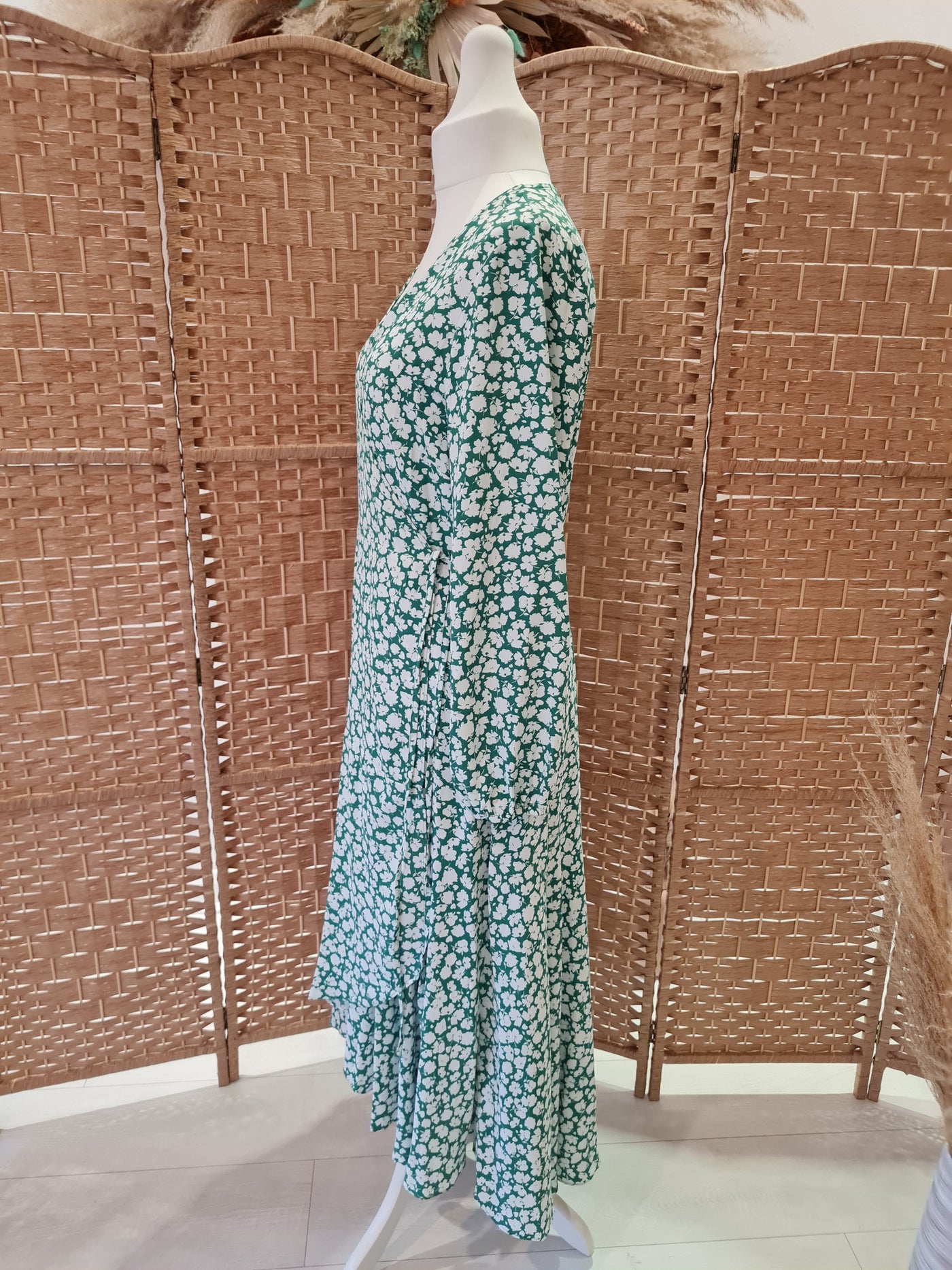 Wallis Green Floral wrap Dress 16