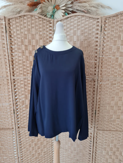 Reiss Navy Blouse 10