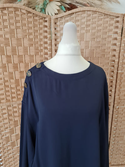 Reiss Navy Blouse 10