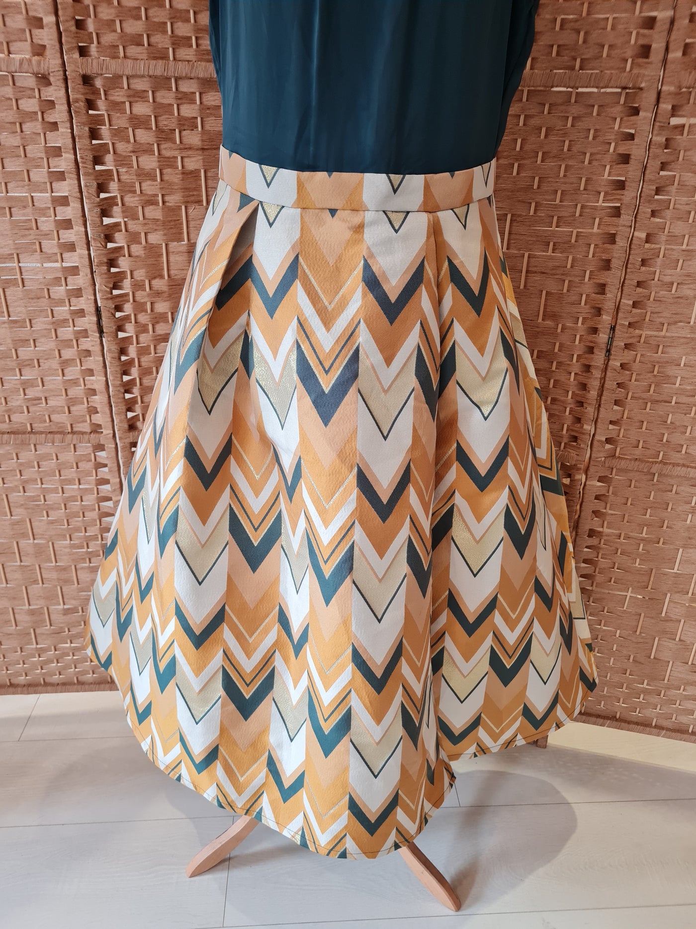 Maisy Boutique Teal/Gold Dress Size 12