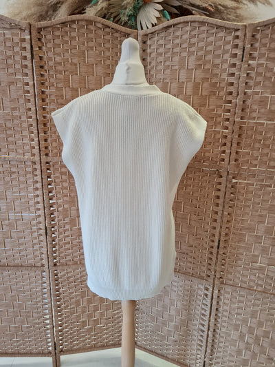 M&S Cream Sweater Vest Size Small New RRP £25