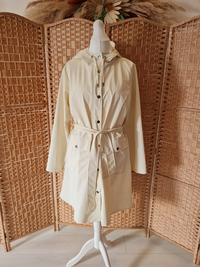 Rains Cream Belted Jacket XL