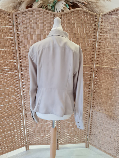 Sportsmax Champagne Pleat Front Blouse NWT Size 12