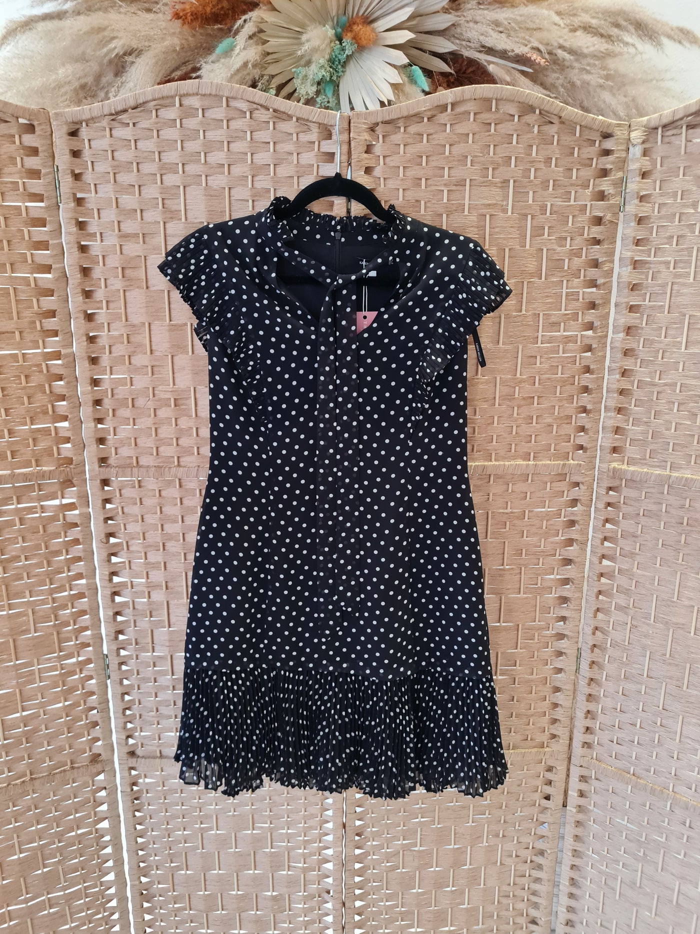 Karen Millen Black Spot Dress Size 12