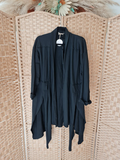 Waterfall jersey jacket in black one size