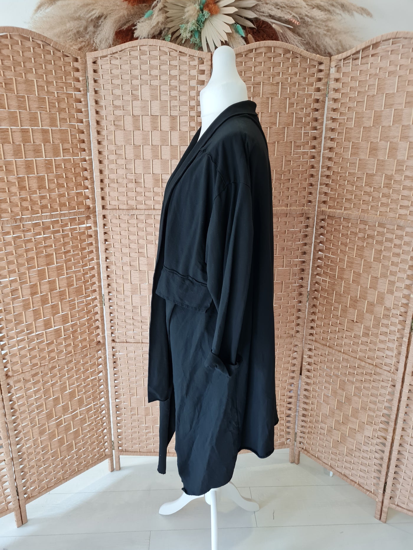 Waterfall jersey jacket in black one size
