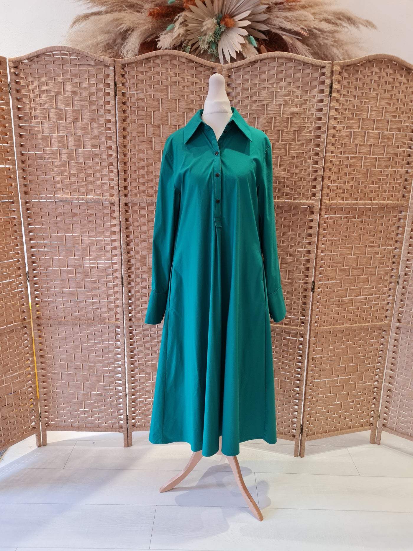 Cos Green Long Sleeve Dress Small