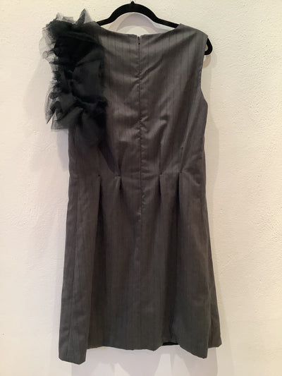 Una Rodden Charcoal pinstripe dress 10