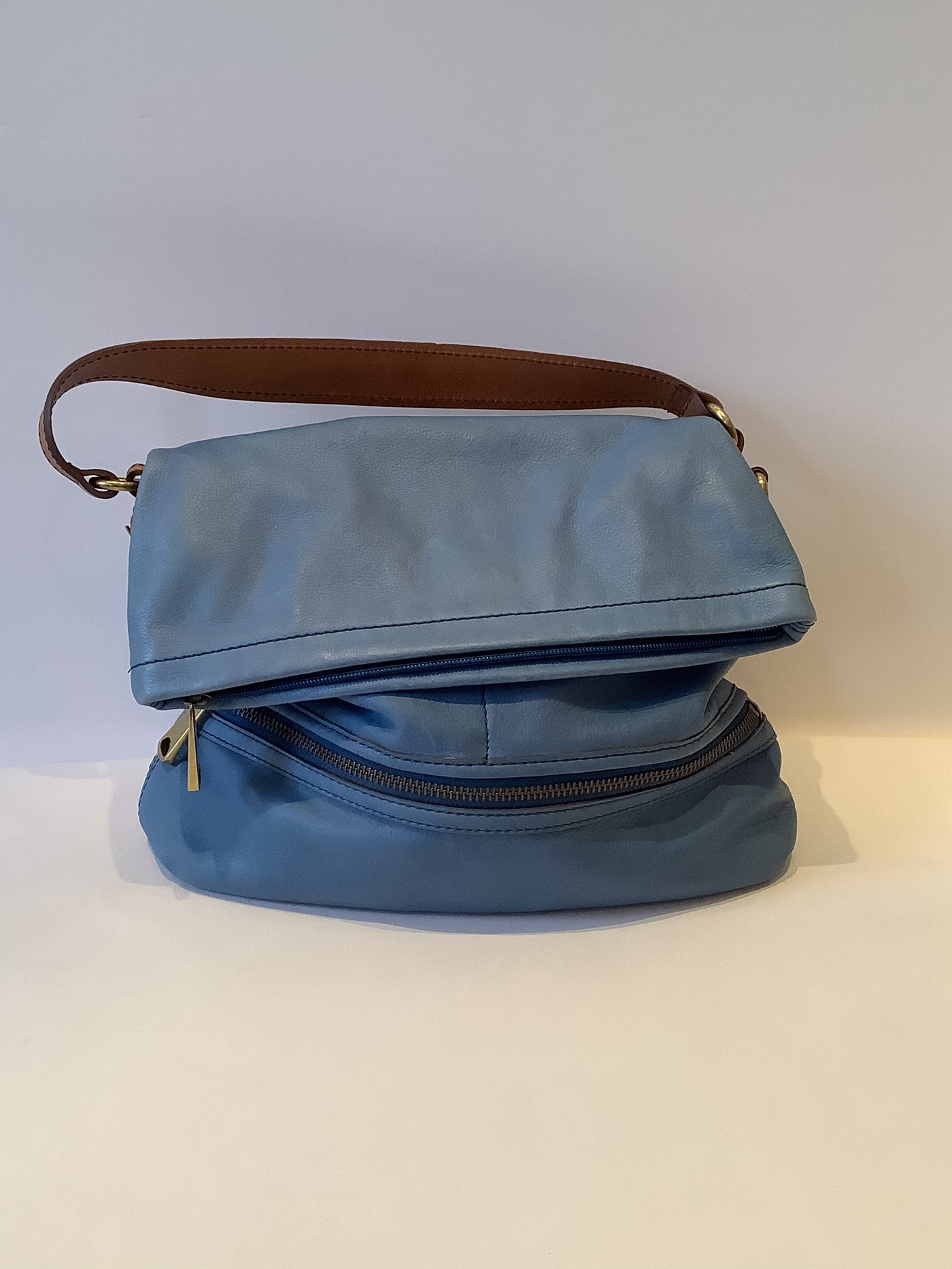 Fossil Blue Leather Handbag