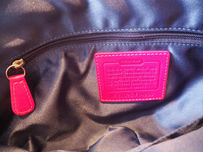 Coach Navy & Cerise Shoulder Bag signature collection