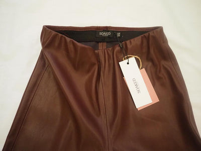 Soaked In luxury Maroon leather trousers new £60