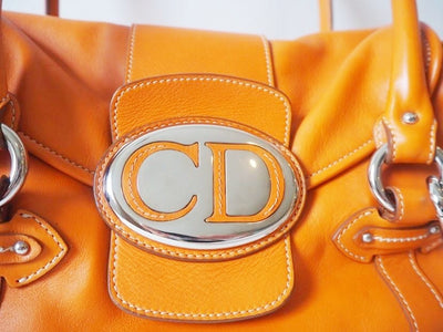 Christian Dior Orange Leather CD Bag