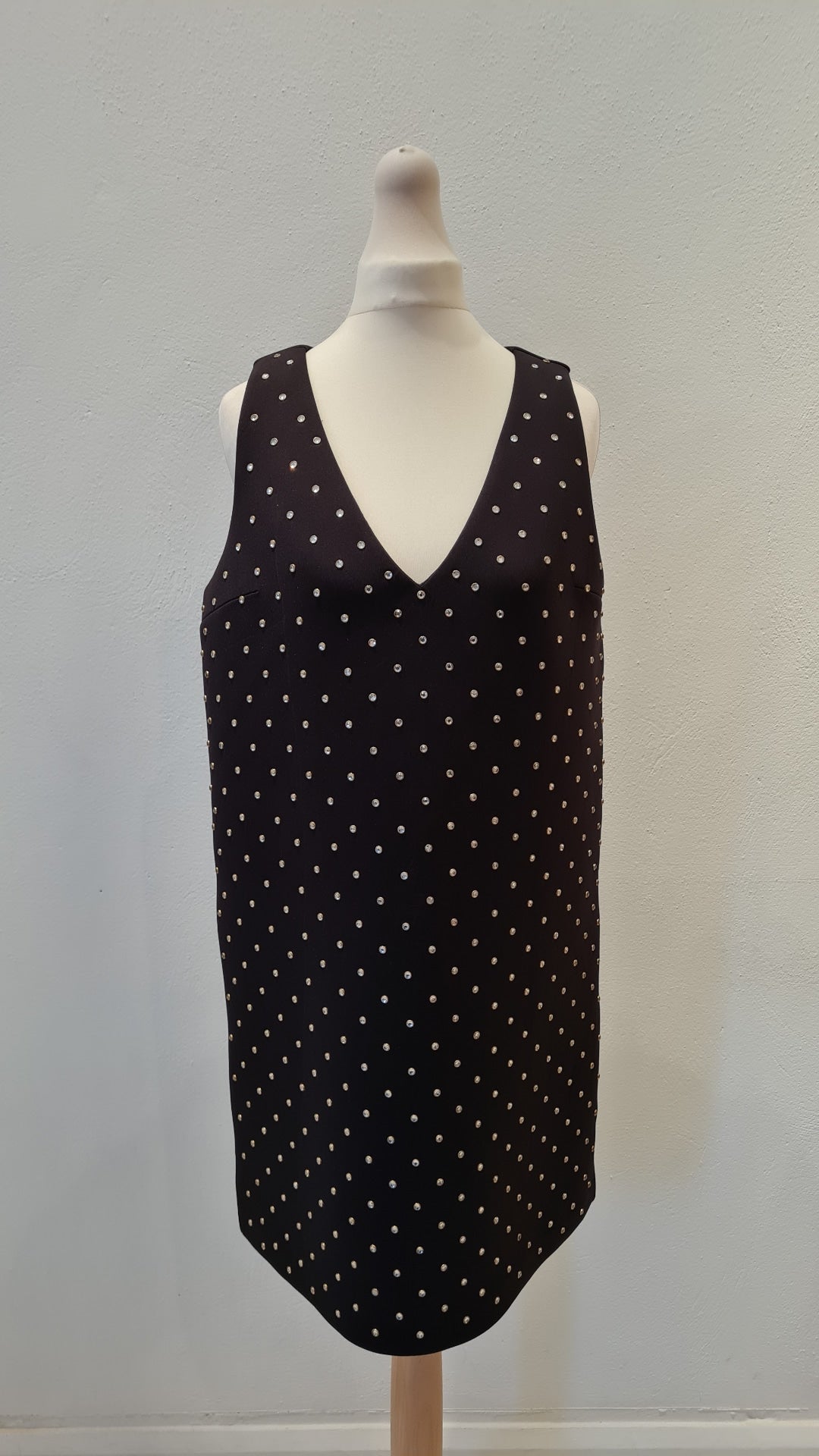 French Connection Black Diamonte Dress Size 10 (New)