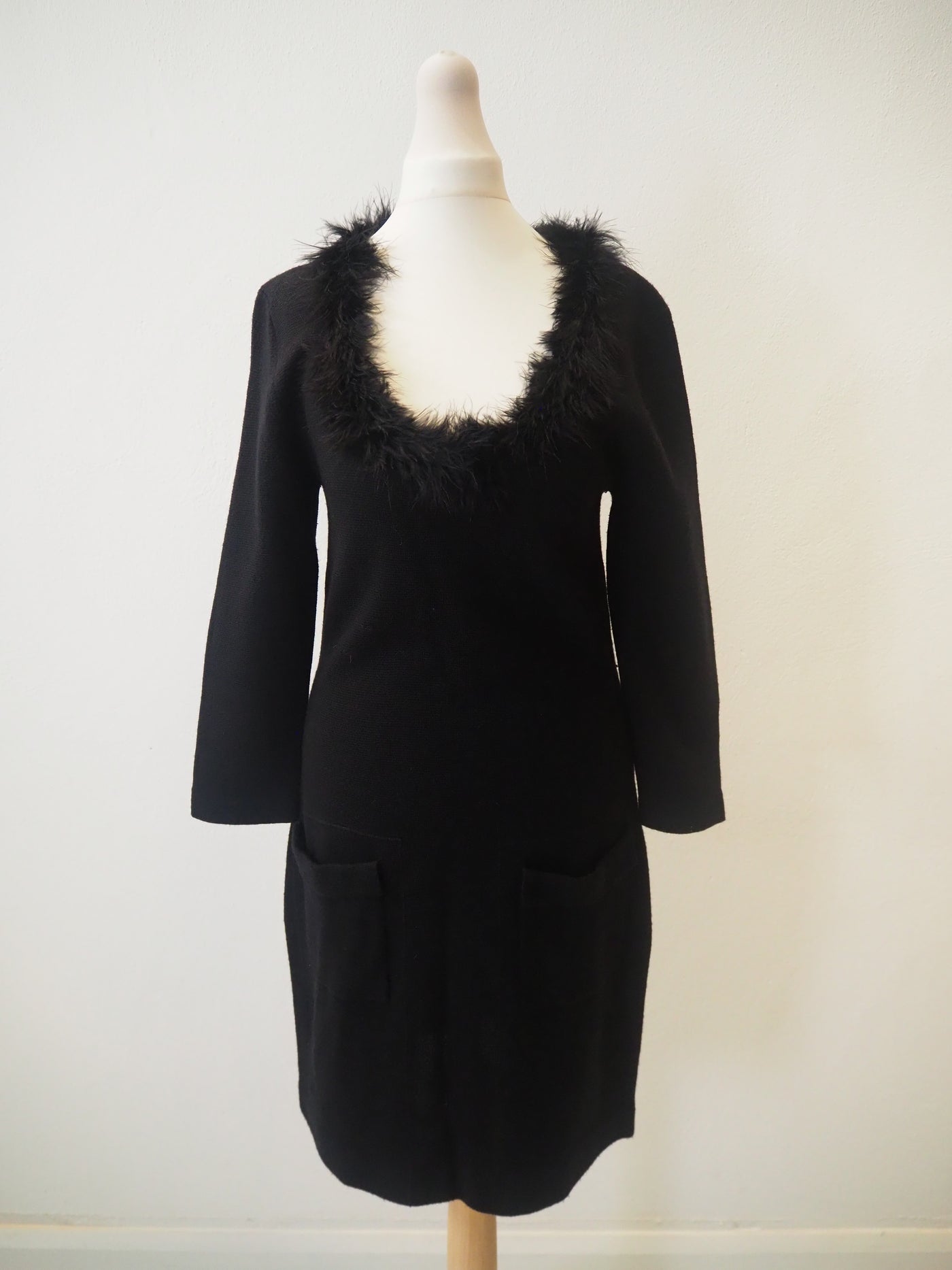 LK Bennett Black Knitted Dress Size 8