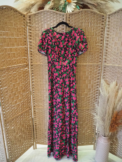 Rixo Pink Floral Backless Maxi Size 12