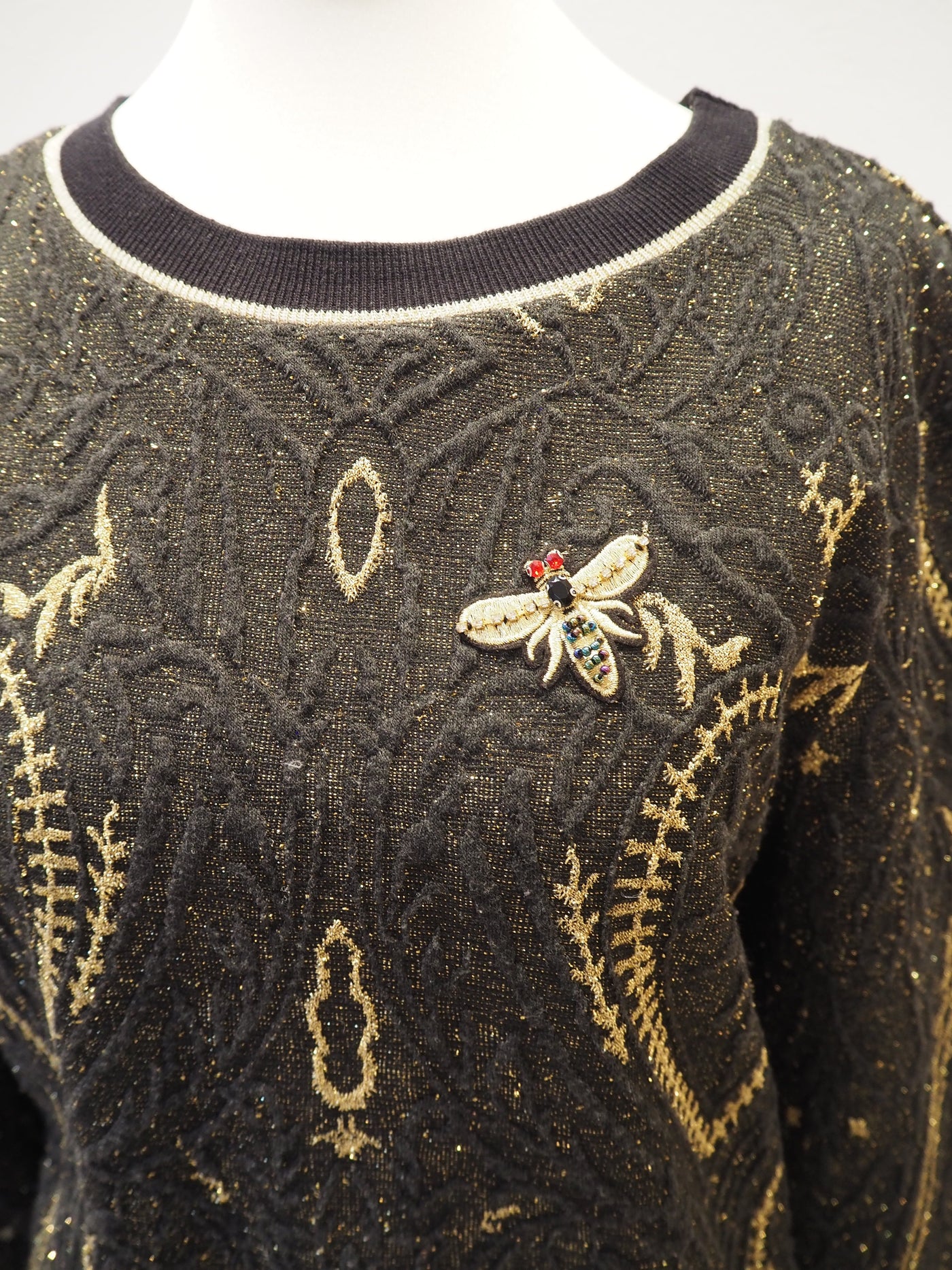 H&M Black Sparkle  Bug Sweater XS
