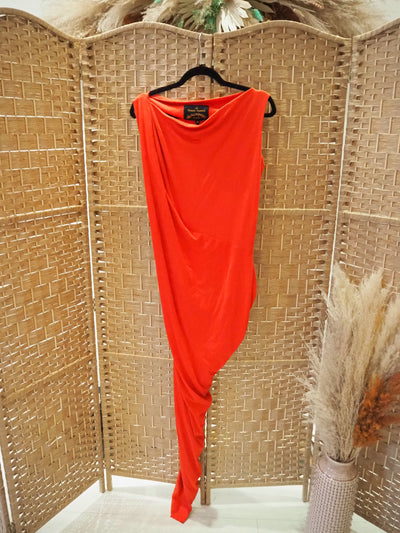 Vivienne Westwood Anglomania Long Orange Dress Size M
