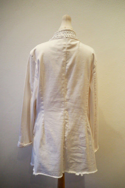 Melly & Co White And Silver Cotton Jacket