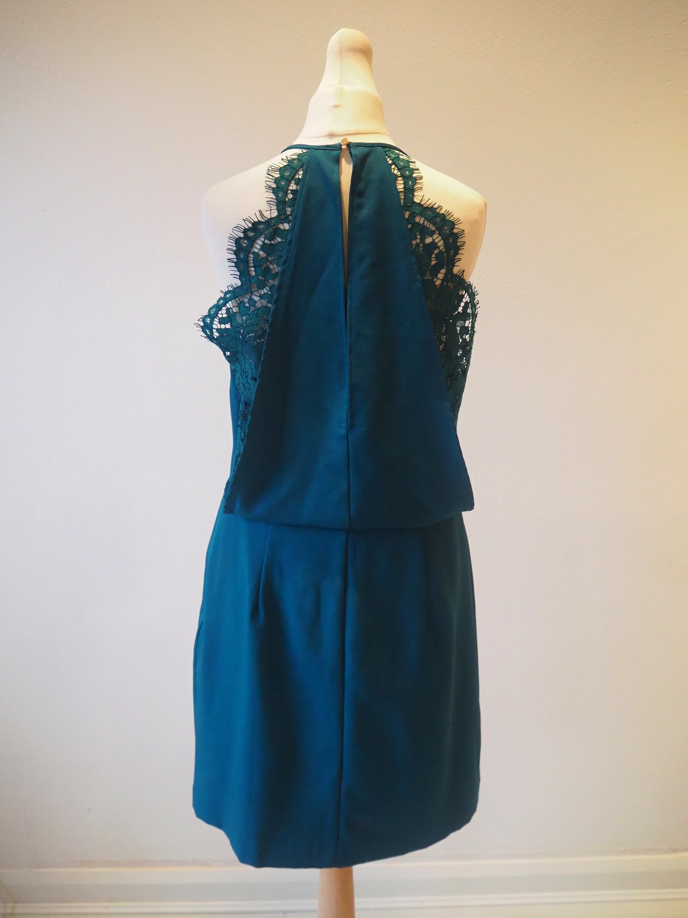 Oasis Teal Lace Detail Dress New RRP £58 Size 12