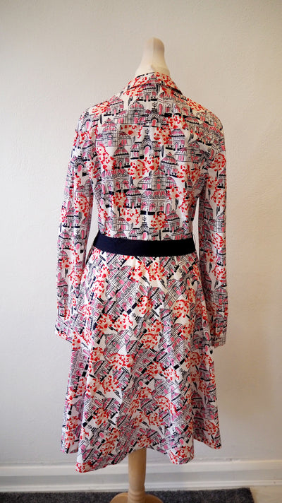 Boden Pink Print Belted Dress Size 10