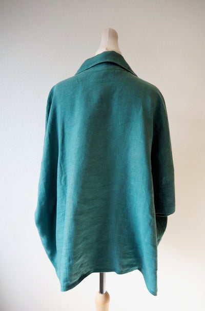 Made In italy Green Linen Top