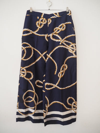 Zara Navy rope print culottes L