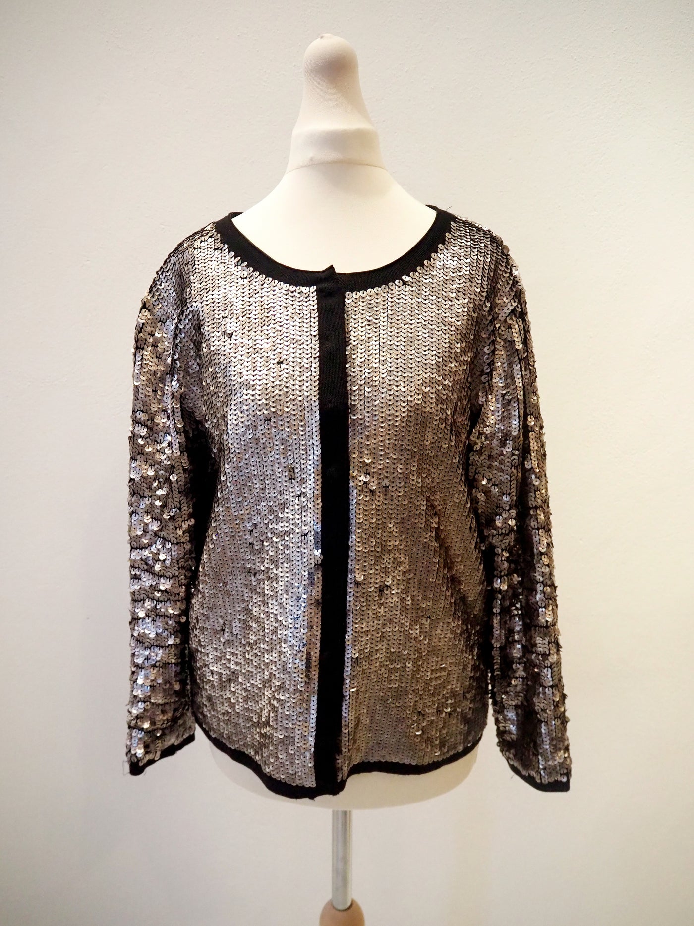 Mango Silver Sequinned Jacket L