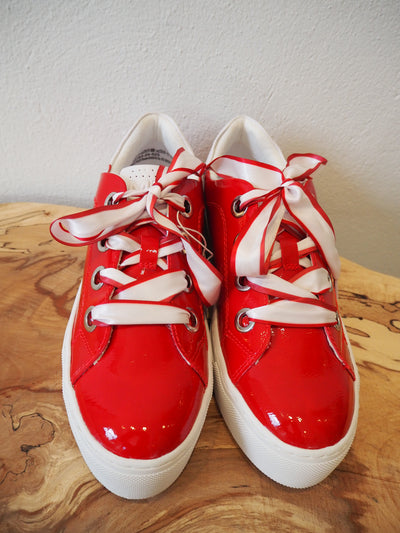 Marco Tozzi Red Patent Trainers 5 New RRP £52
