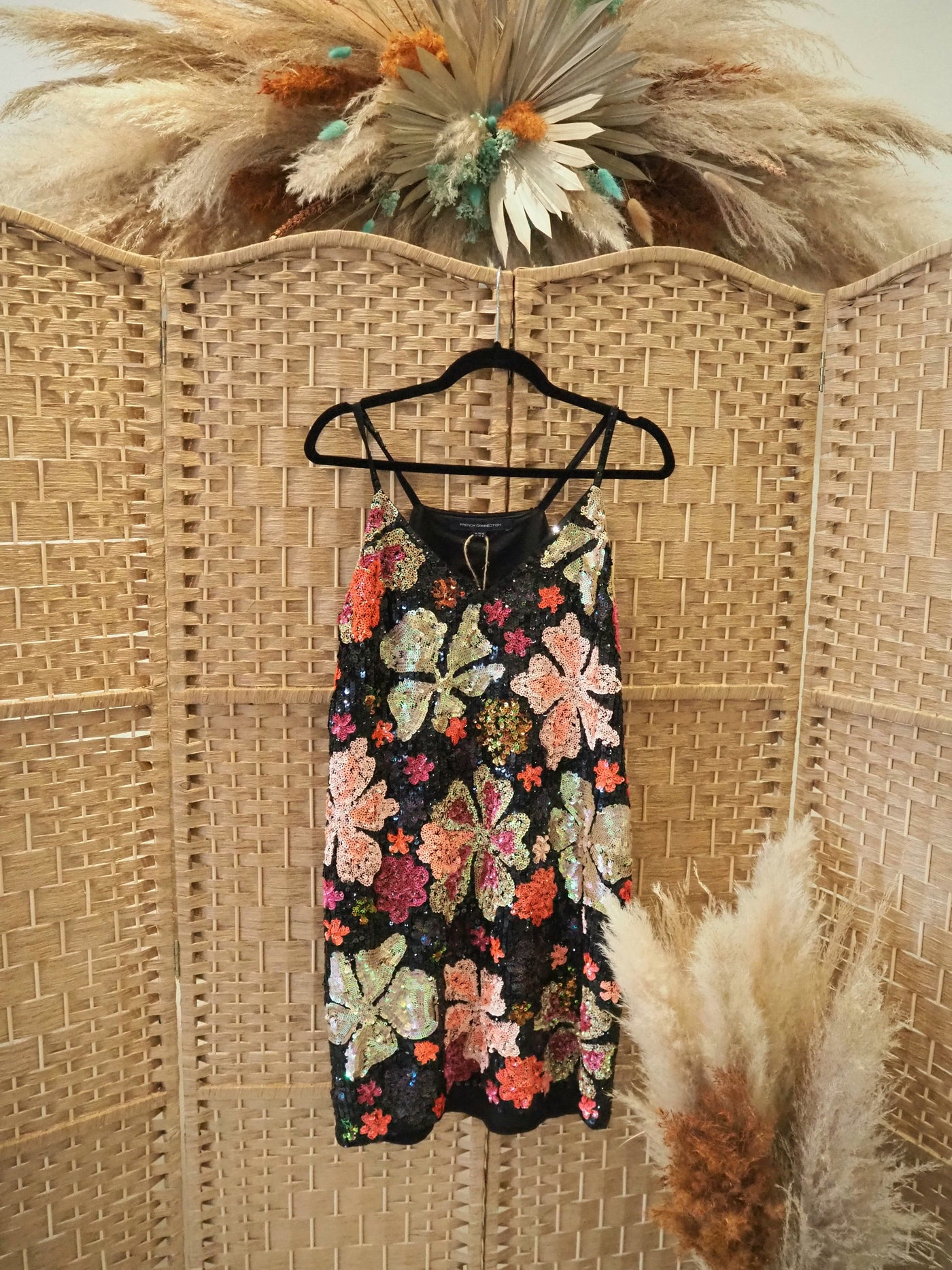 french connection brown sequin dress Beatrice Sequin Strappy Corsage Maxi Dress Frence Connection