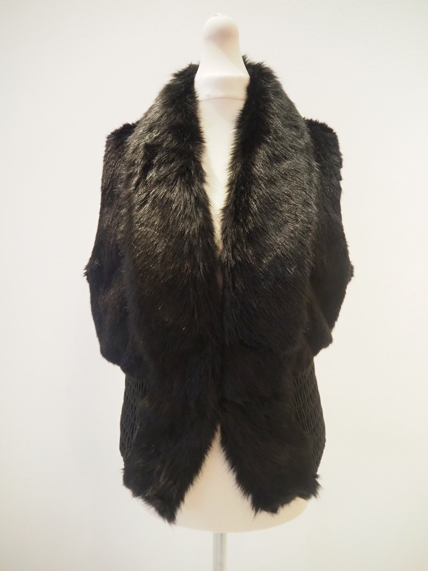 Pia Rossini Black Fur Gillet L New