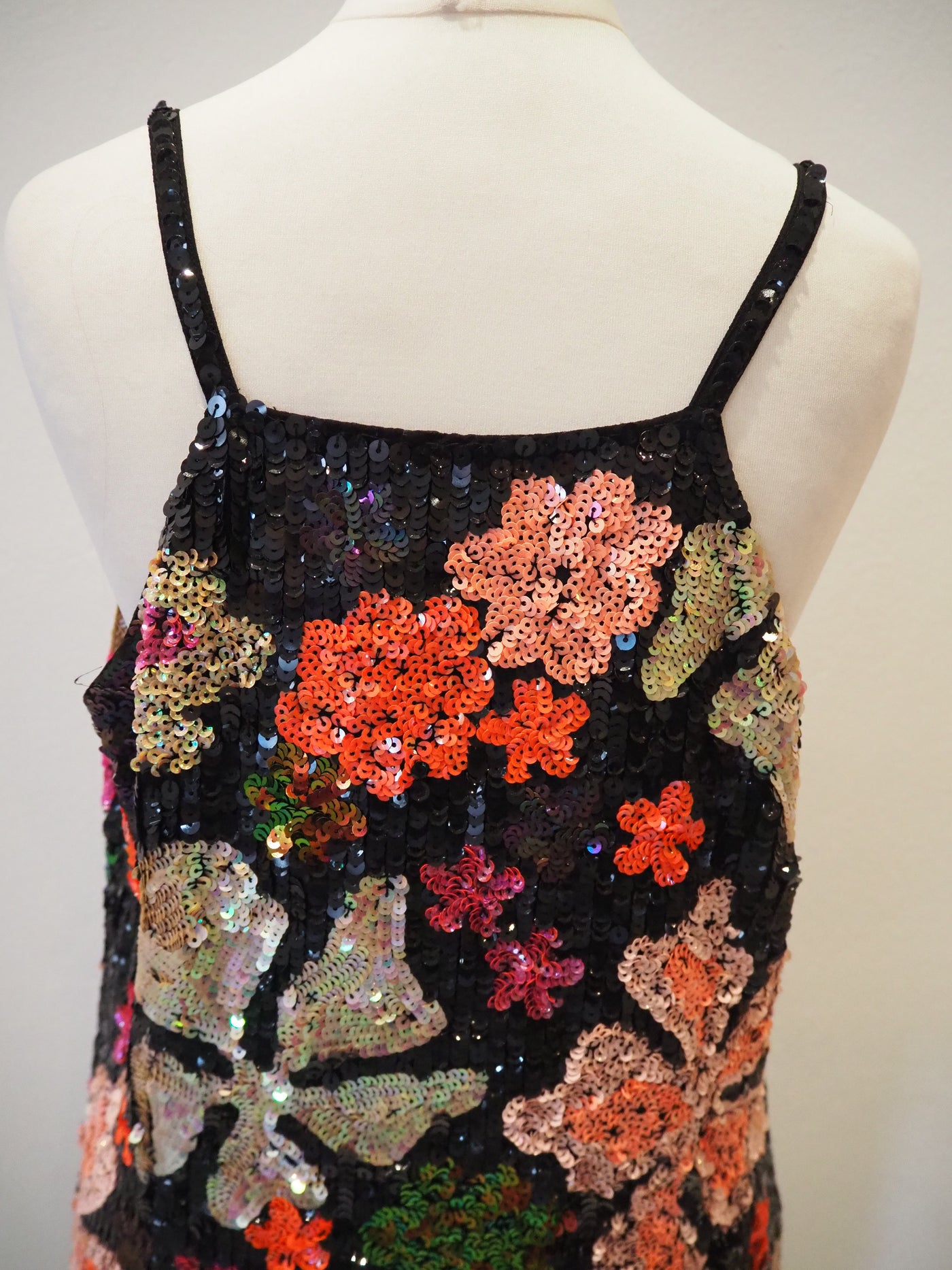 French Connection Black Floral Sequin Dress Size 10