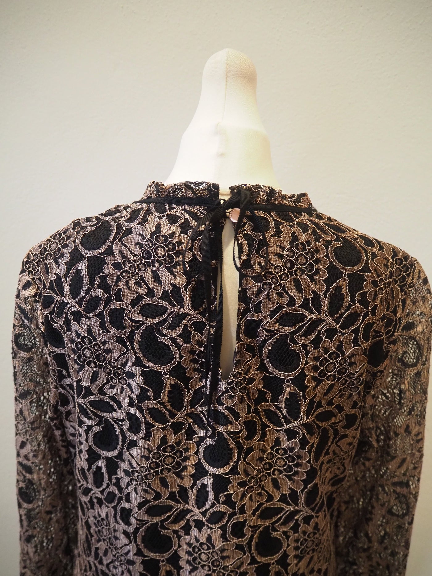 Ted Baker Black/Gold Lace Dress 2