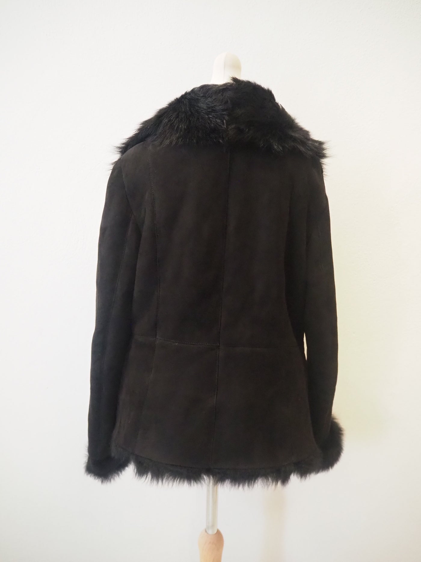 LK Bennett Black Suede Fur Jacket Medium (RRP £595)