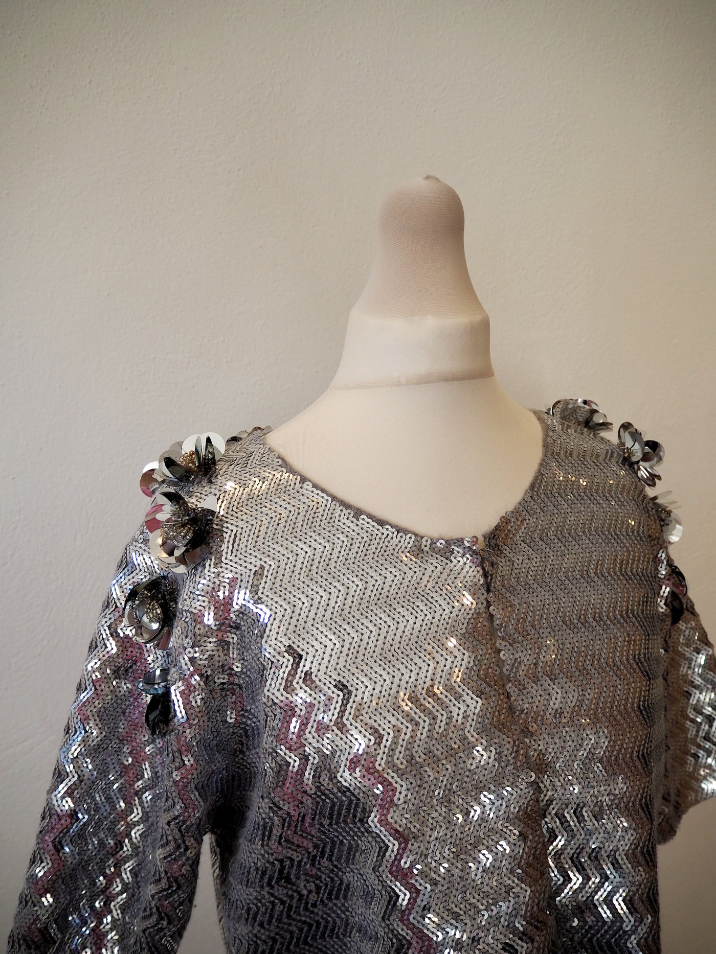 By Malene Birger silver sequin embellished bolero L
