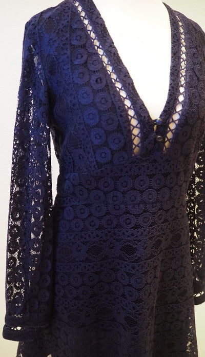 Topshop Navy Lace Dress Size 10
