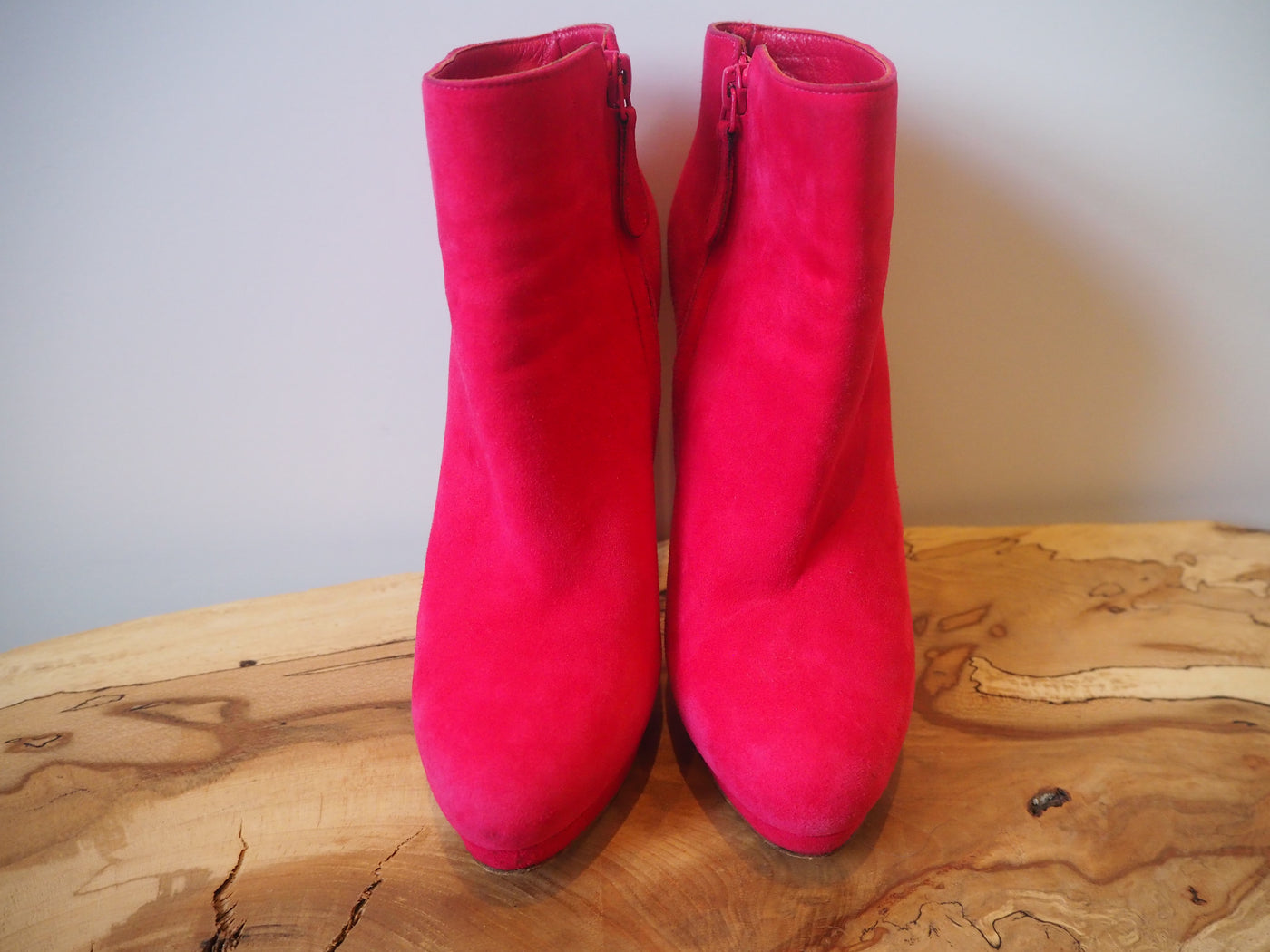 Alexander McQueen Pink Suede High Heel Boot Size 5