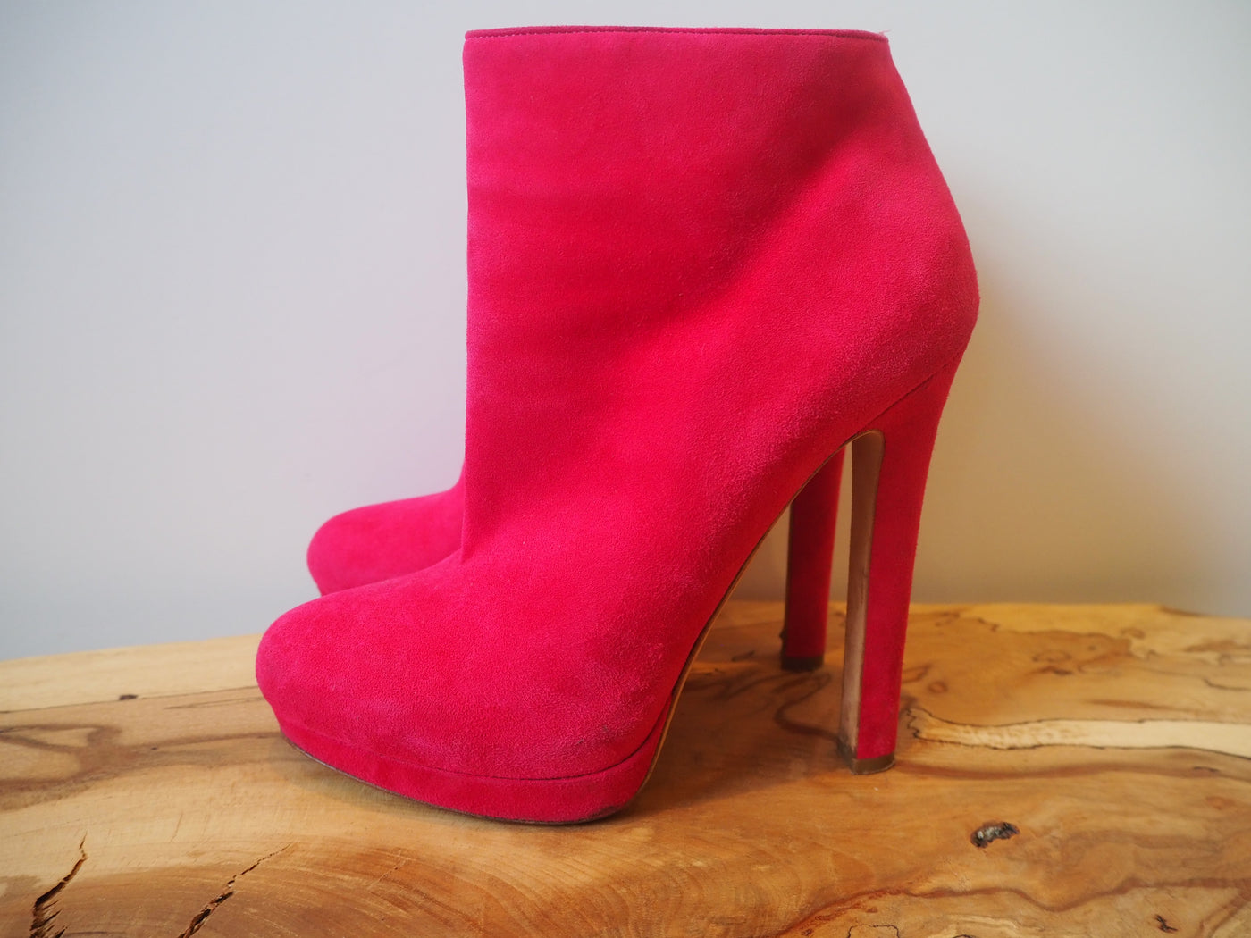 Alexander McQueen Pink Suede High Heel Boot Size 5