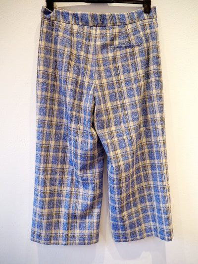 Zara Blue Checked Trousers XL