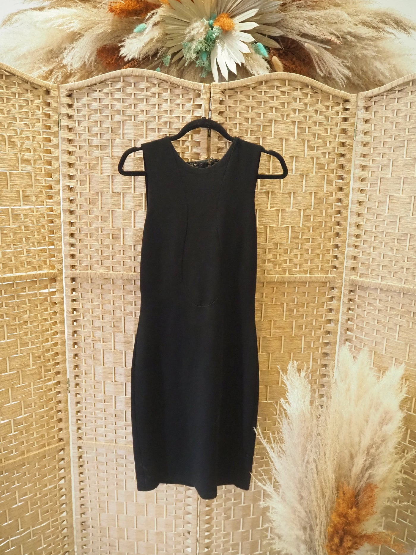 Alexander McQueen Black Lace Drape Back Dress Size Small