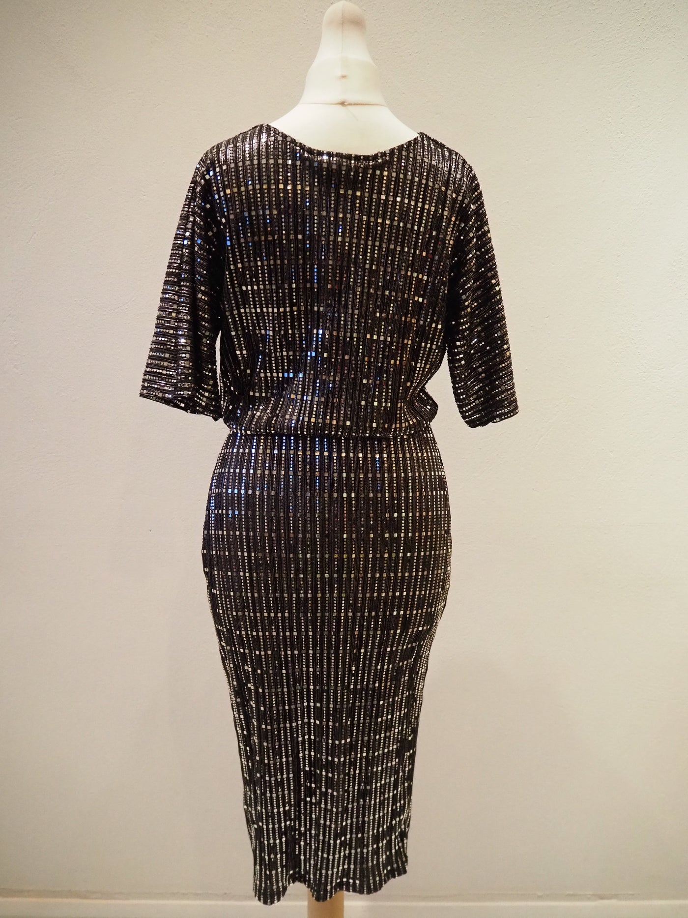 Lipsy Black Sparkly Dress Size 8 (New)